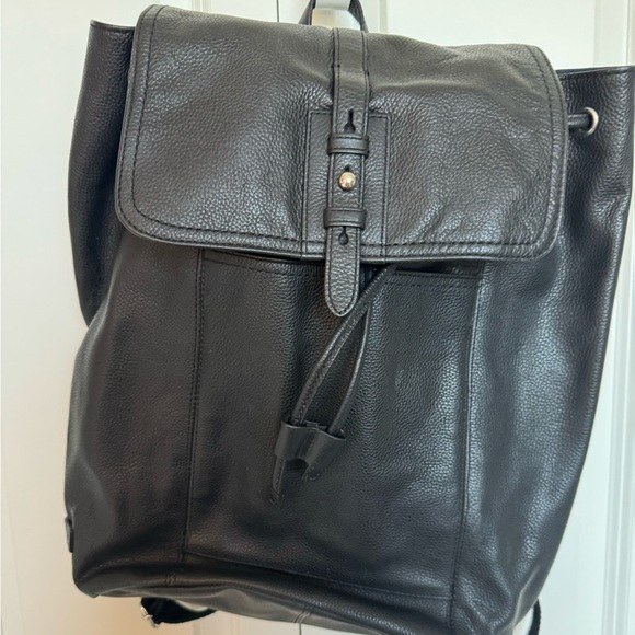 Cole Haan Black Leather Backpack - Picture 1 of 4
